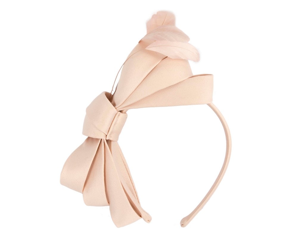 Fascinators Online - Nude bow racing fascinator by Max Alexander