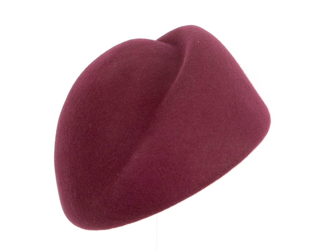 Fascinators Online - Designers burgundy wine felt winter fashion hat by Max Alexander