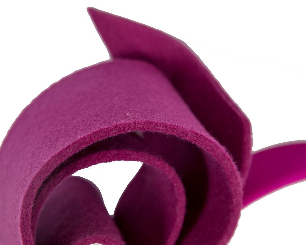 Fuchsia felt bow fascinator by Max Alexander - Fascinators Online Fuchsia felt bow fascinator by Max Alexander - Image 3