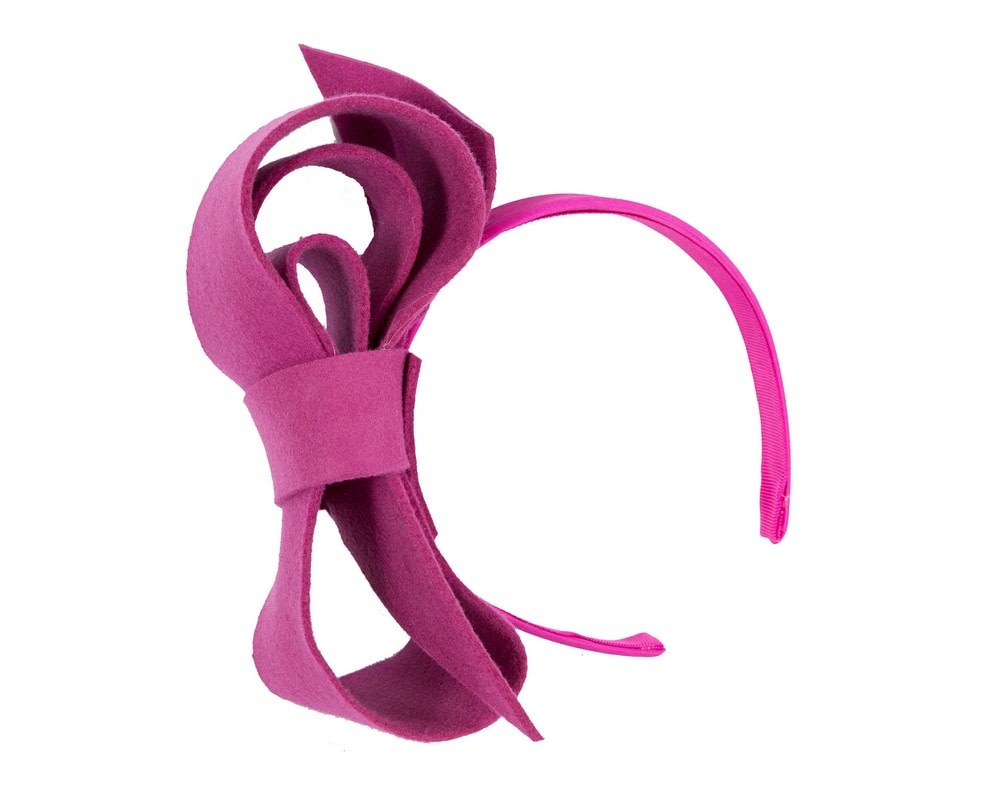 Fascinators Online - Fuchsia felt bow fascinator by Max Alexander
