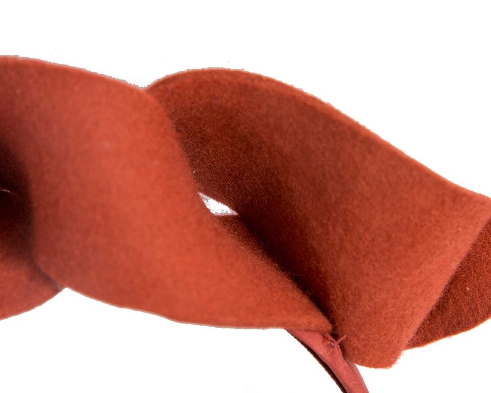 Orange spiral winter felt fascinator - Image 3