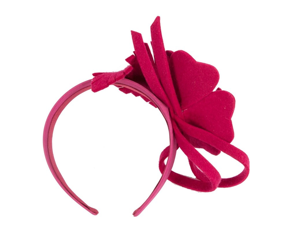 Magenta felt flower fascinator headband - Fascinators Online Magenta felt flower fascinator headband - Image 4