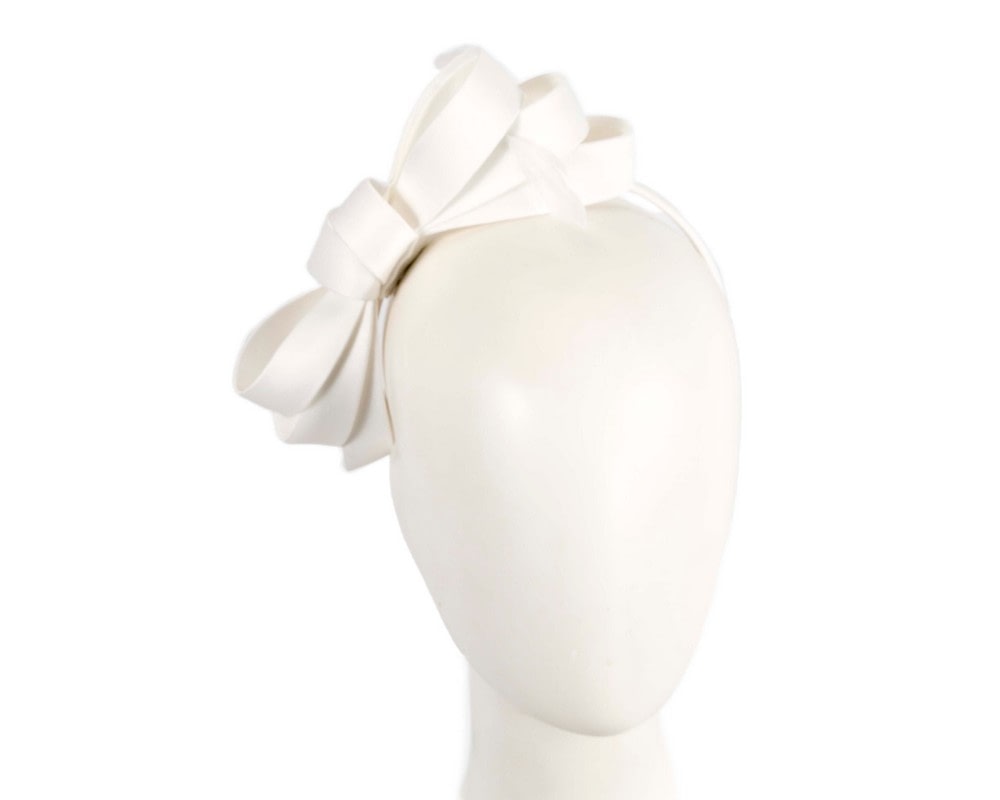 Fascinators Online - White bow racing fascinator by Max Alexander