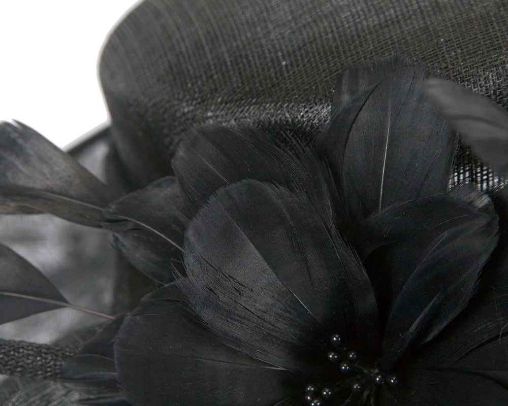 Black sinamay fashion hat by Max Alexander - Fascinators Online Black sinamay fashion hat by Max Alexander - Image 5