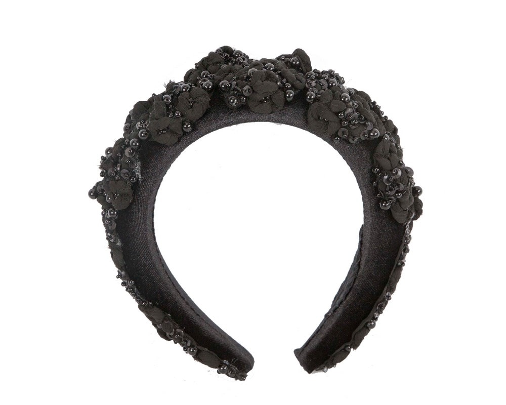 Fascinators Online - Black lace fascinator headband by Max Alexander