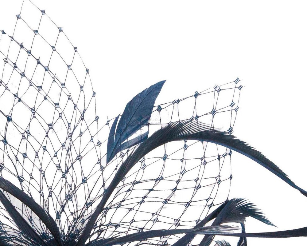 Custom made navy fascinator by Cupids Millinery - Fascinators Online Custom made navy fascinator by Cupids Millinery - Image 3