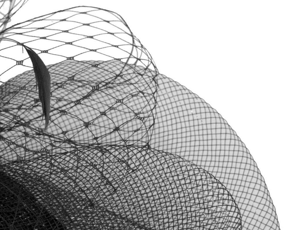 Black custom made cocktail hat - Fascinators Online Black custom made cocktail hat - Image 5