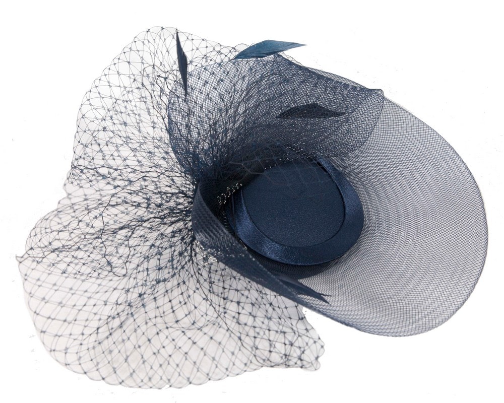 Navy custom made cocktail hat - Fascinators Online Navy custom made cocktail hat - Image 3