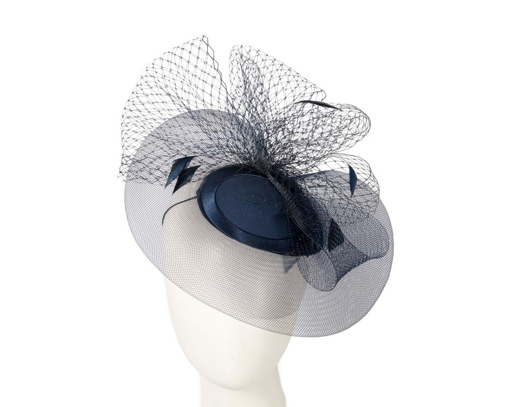 Fascinators Online - Navy custom made cocktail hat