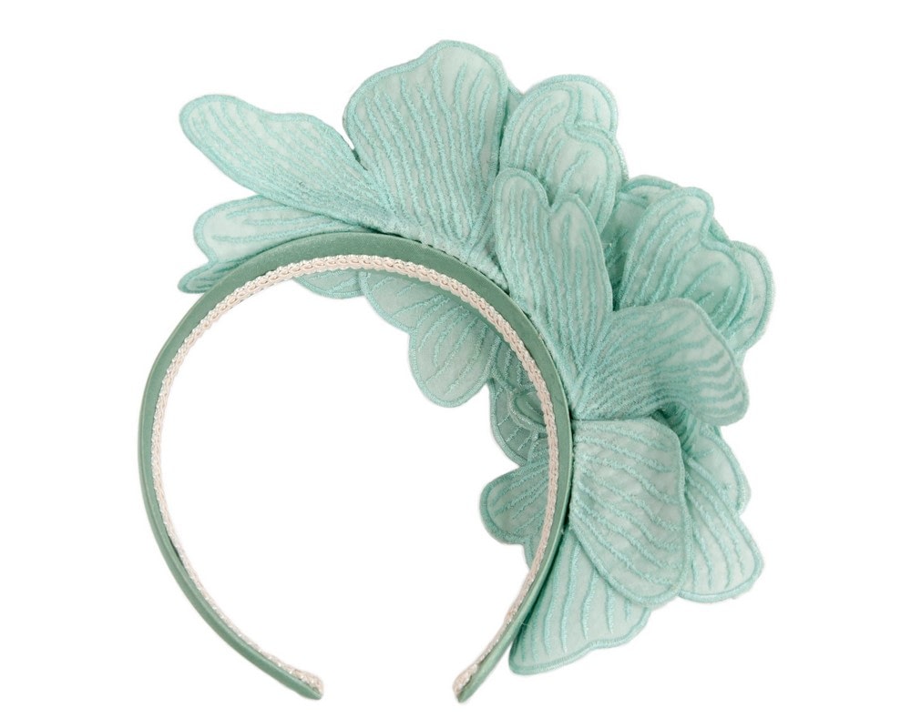 Mint flower headband fascinator by Max Alexander - Image 4