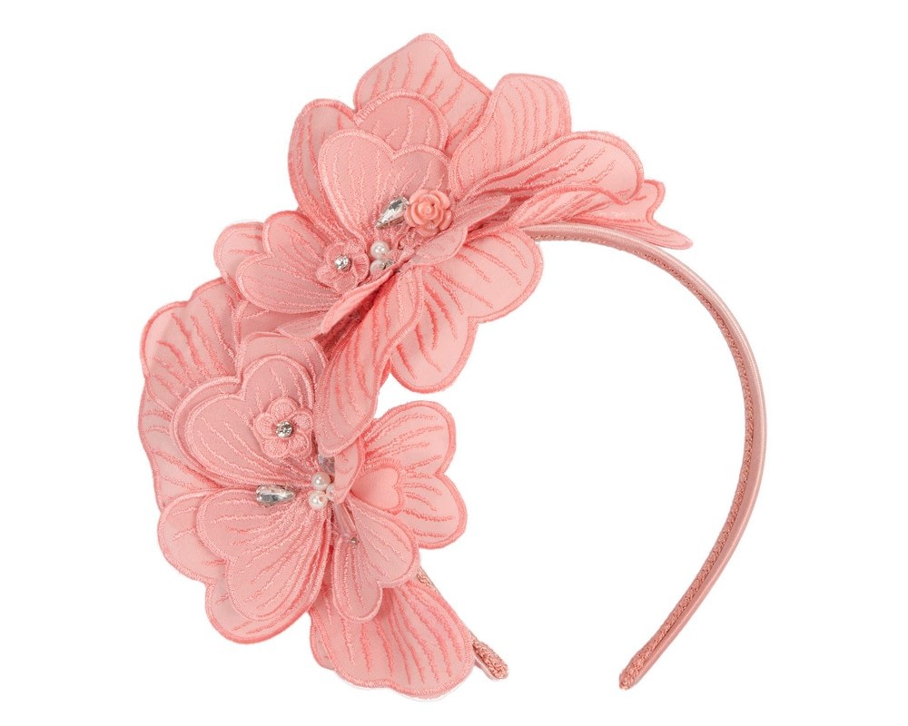 Fascinators Online - Pink flower headband fascinator by Max Alexander