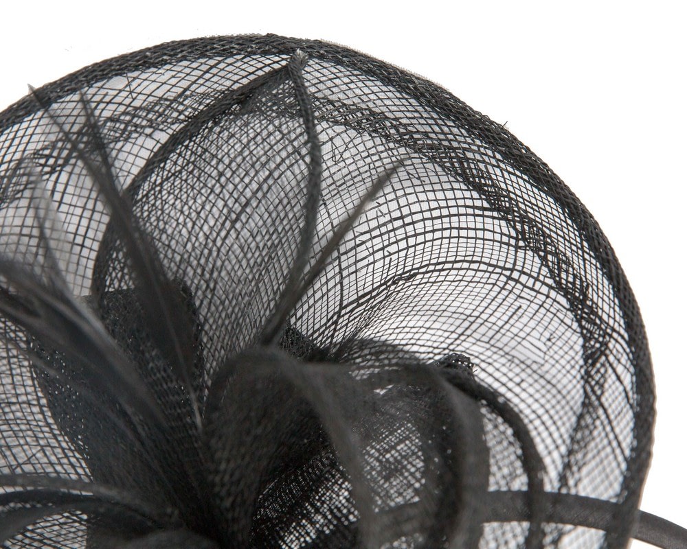 Max Alexander Chic Black Sinamay Flower Fascinator - Fascinators Online Max Alexander Chic Black Sinamay Flower Fascinator - Image 3