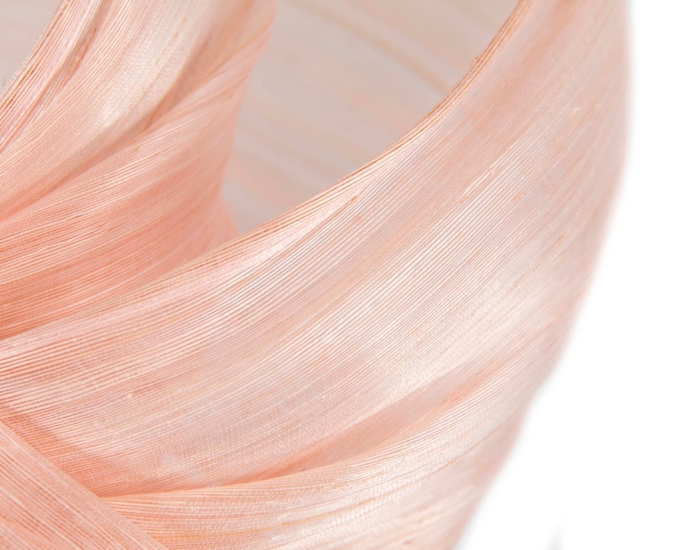 Pink twists of silk abaca fascinator by Fillies Collection - Image 3