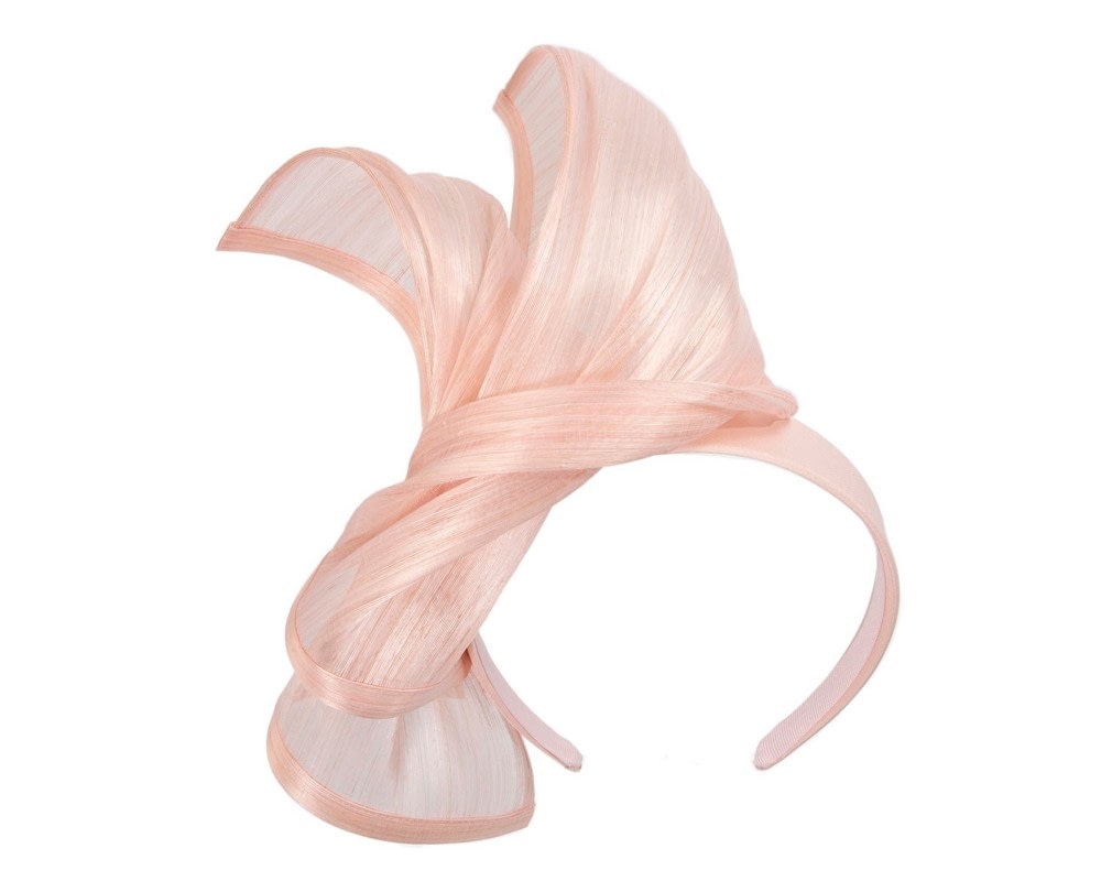 Fascinators Online - Pink twists of silk abaca fascinator by Fillies Collection