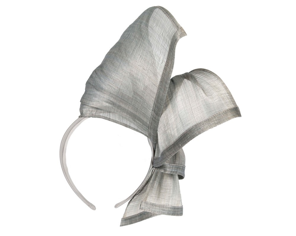 Silver twists of silk abaca fascinator by Fillies Collection - Image 4