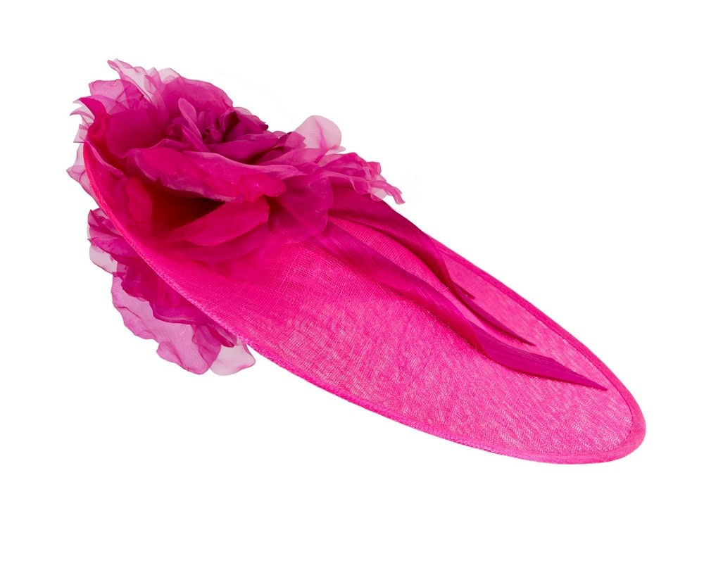 Large fuchsia plate racing fascinator by Fillies Collection - Fascinators Online Large fuchsia plate racing fascinator by Fillies Collection - Image 4