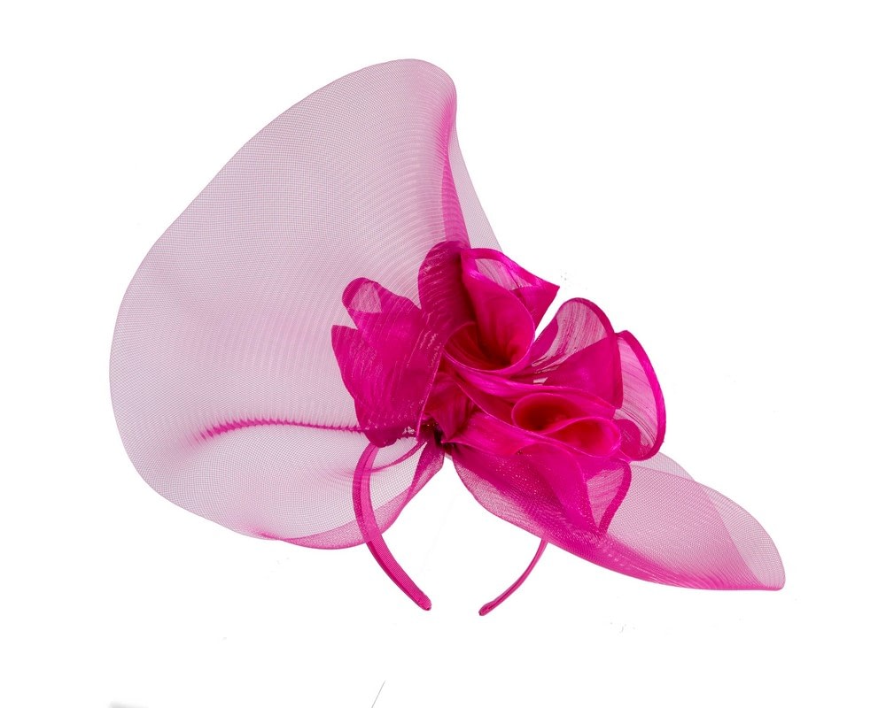 Tall fuchsia Fillies Collection fascinator - Image 5