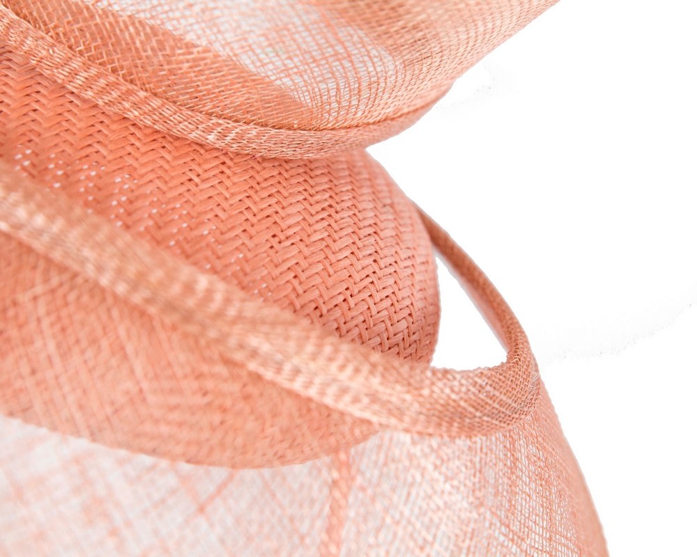 Bespoke coral sinamay racing fascinator by Fillies Collection - Fascinators Online Bespoke coral sinamay racing fascinator by Fillies Collection - Image 5