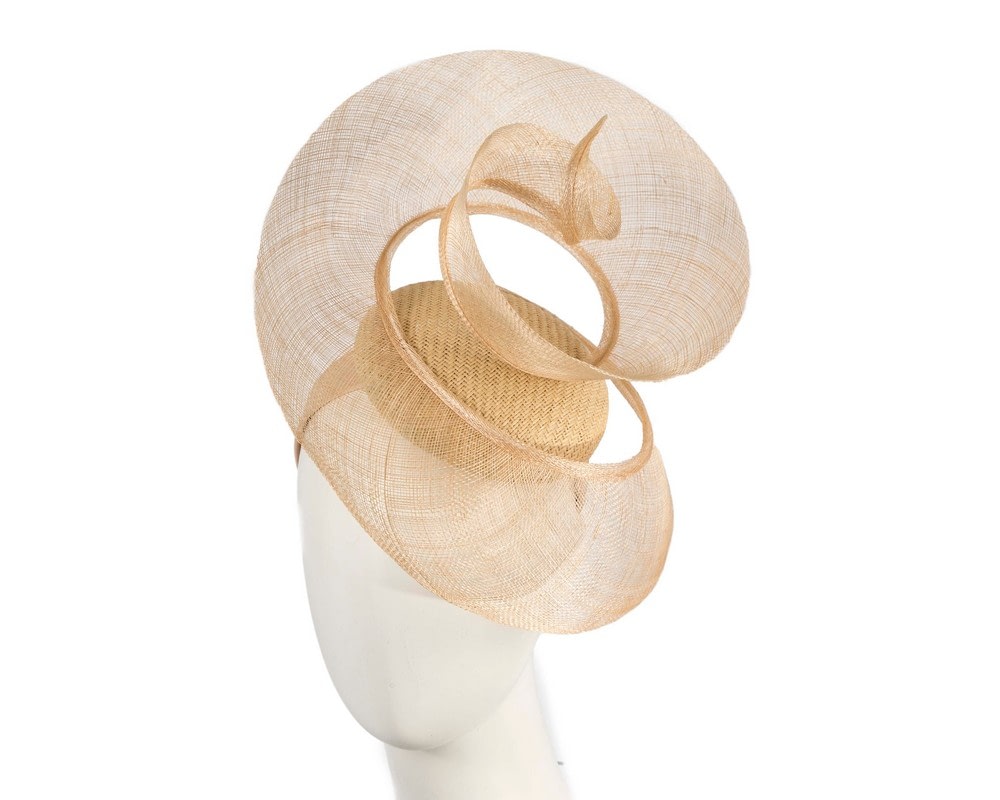 Fascinators Online - Bespoke nude sinamay racing fascinator by Fillies Collection