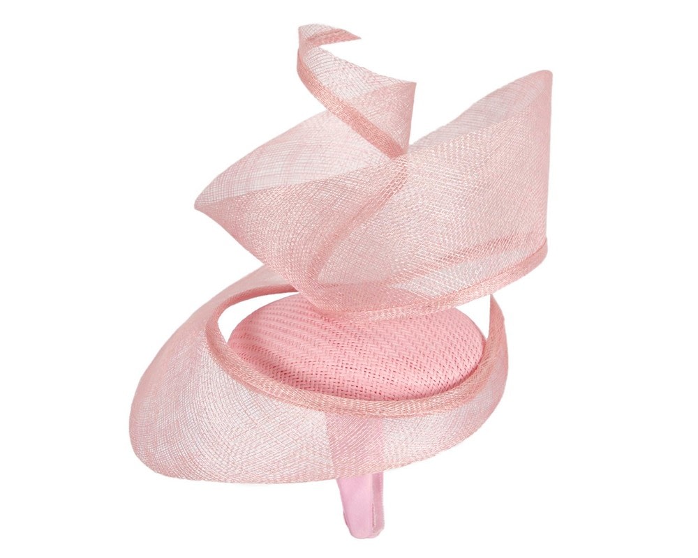 Bespoke pink sinamay racing fascinator by Fillies Collection - Fascinators Online Bespoke pink sinamay racing fascinator by Fillies Collection - Image 3