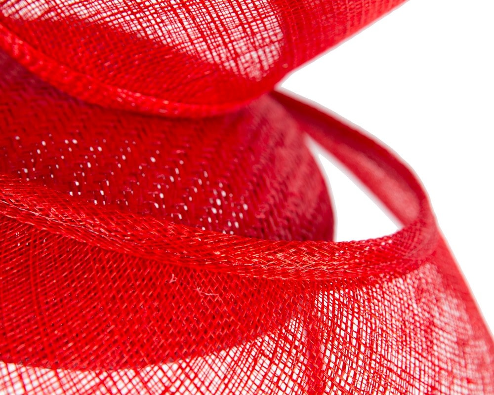 Bespoke red sinamay racing fascinator by Fillies Collection - Image 5