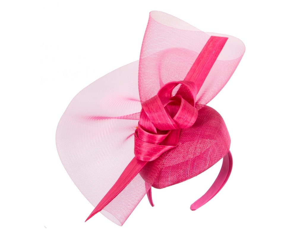 Fascinators Online - Bespoke fuchsia spring racing fascinator by Fillies Collection