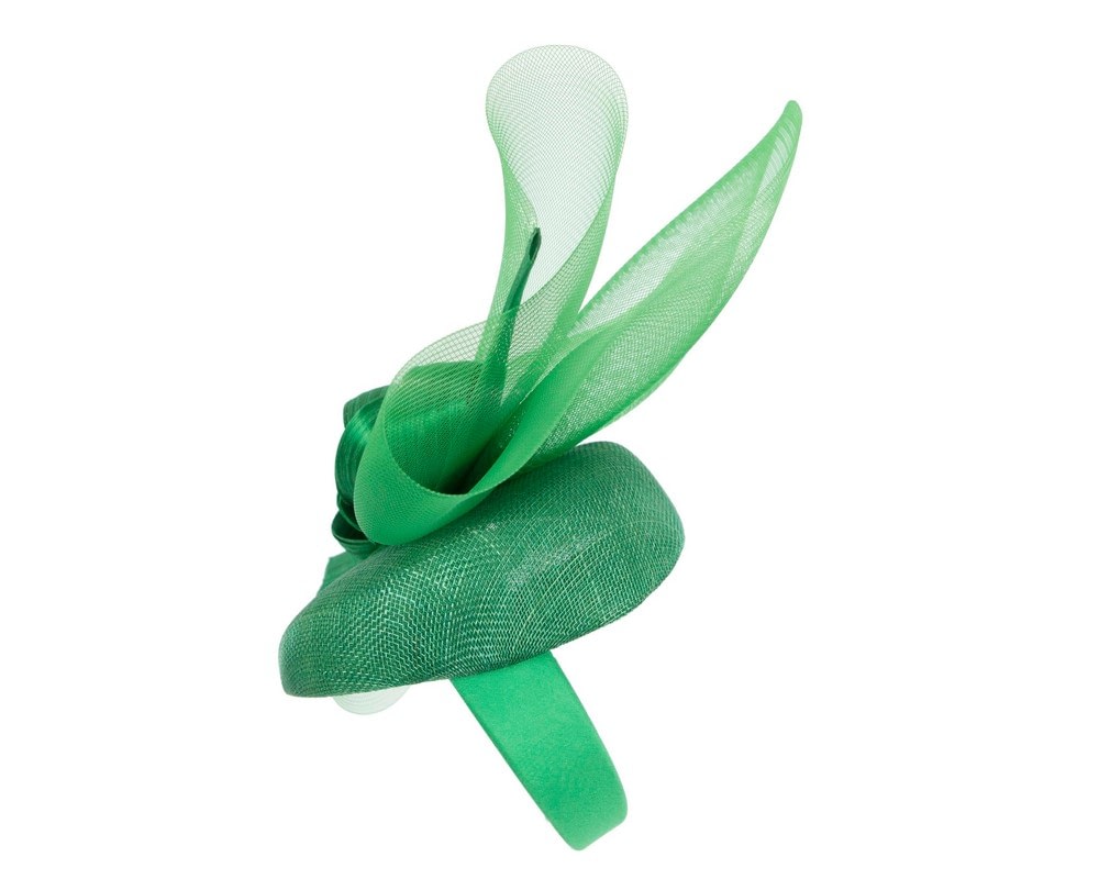 Bespoke green spring racing fascinator by Fillies Collection - Image 3
