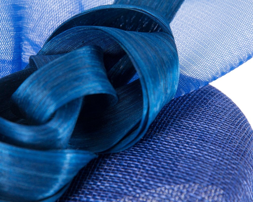 Bespoke royal blue spring racing fascinator by Fillies Collection - Image 5