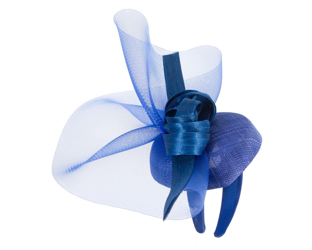 Bespoke royal blue spring racing fascinator by Fillies Collection - Image 4