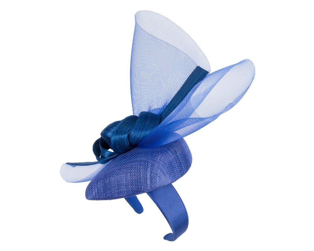Bespoke royal blue spring racing fascinator by Fillies Collection - Image 3