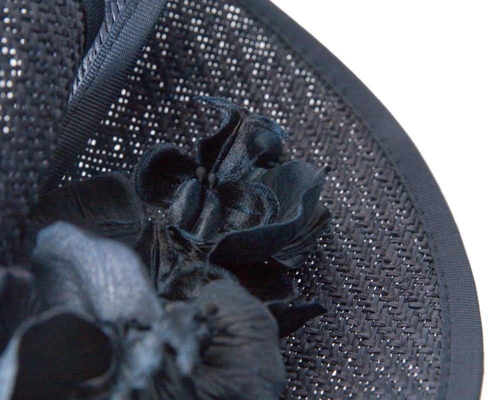 Navy fascinator with orchid by Fillies Collection - Image 5