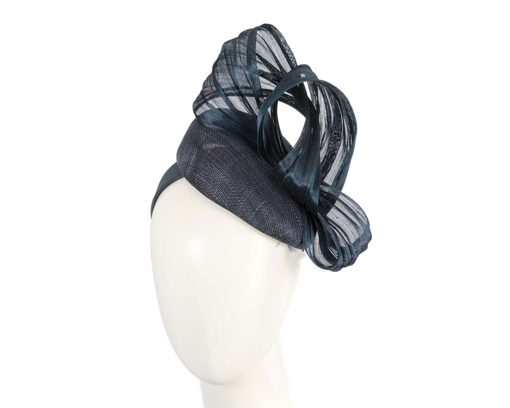 Fascinators Online - Navy pillbox with bow by Fillies Collection S307