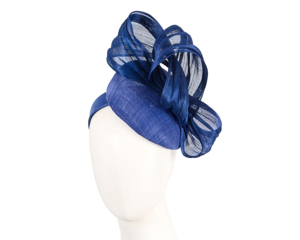 Fascinators Online - Royal Blue pillbox with bow by Fillies Collection S307