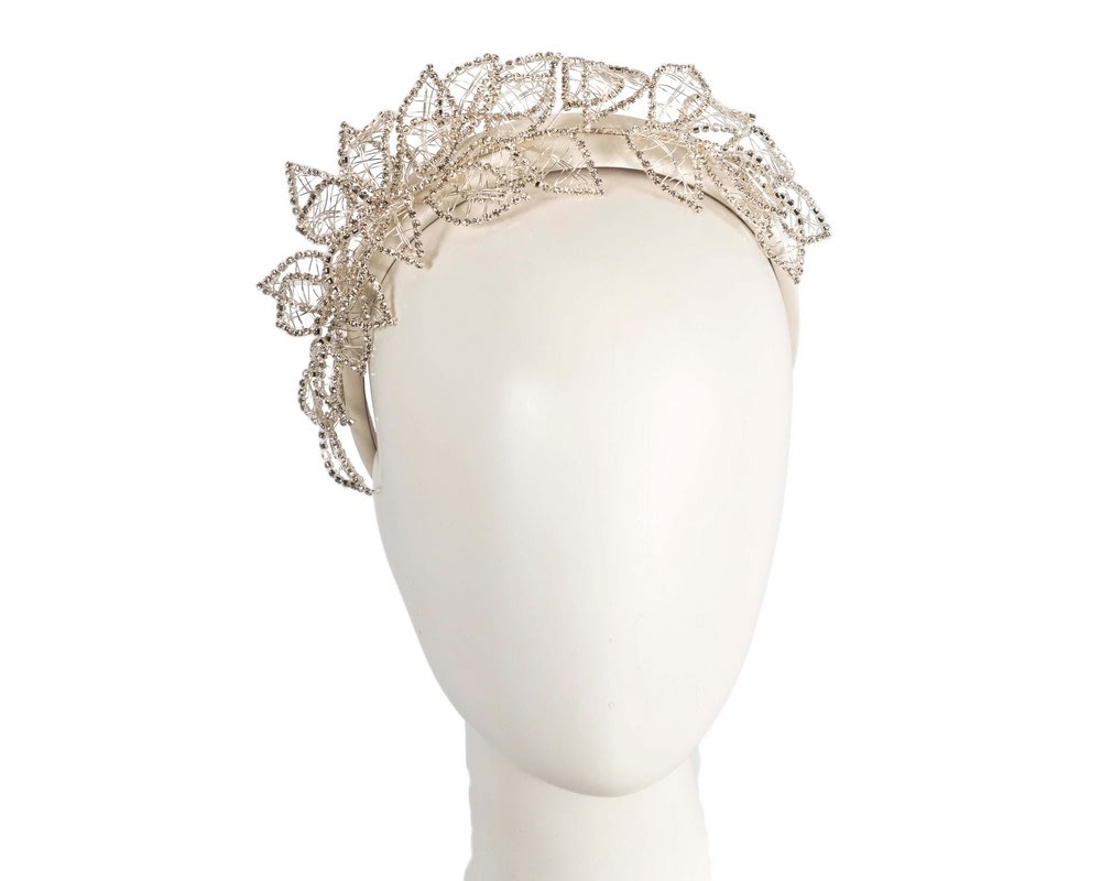 Fascinators Online - Elegant Cream Leaf Fascinator Headband by Fillies Collection