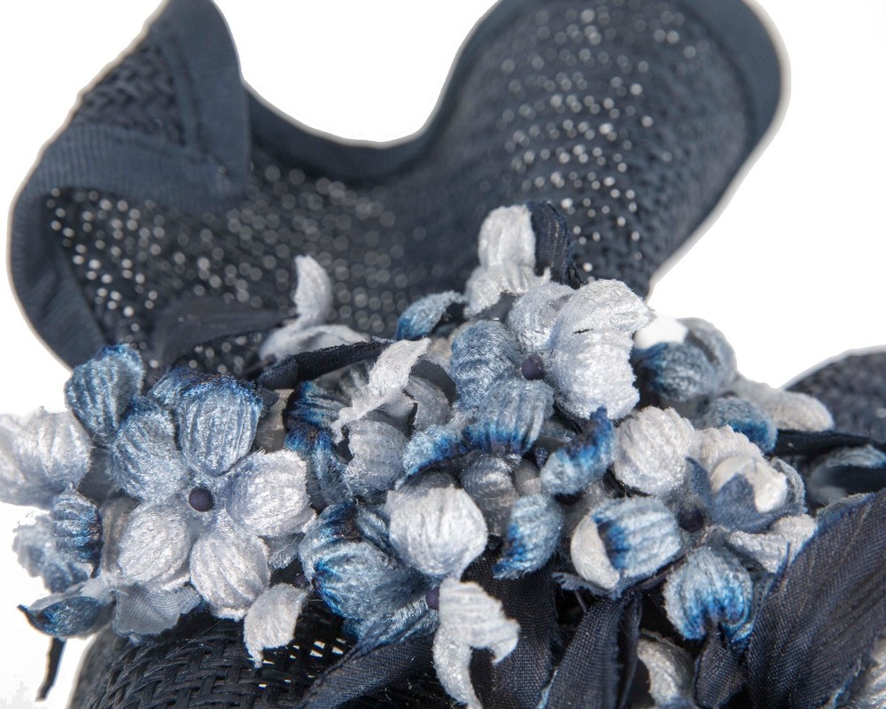 Bespoke navy racing fascinator by Fillies Collection - Image 4
