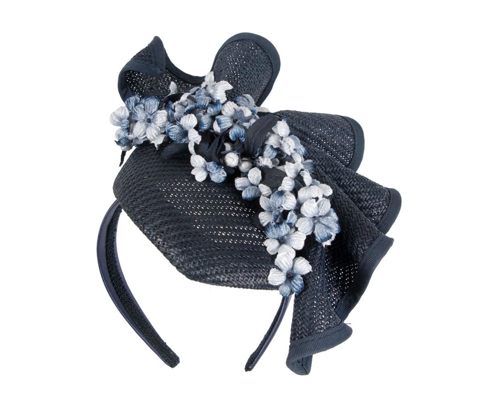 Fascinators Online - Bespoke navy racing fascinator by Fillies Collection