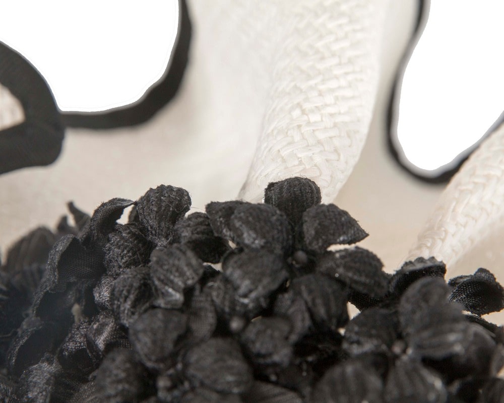 Bespoke white & black racing fascinator by Fillies Collection - Fascinators Online Bespoke white & black racing fascinator by Fillies Collection - Image 5