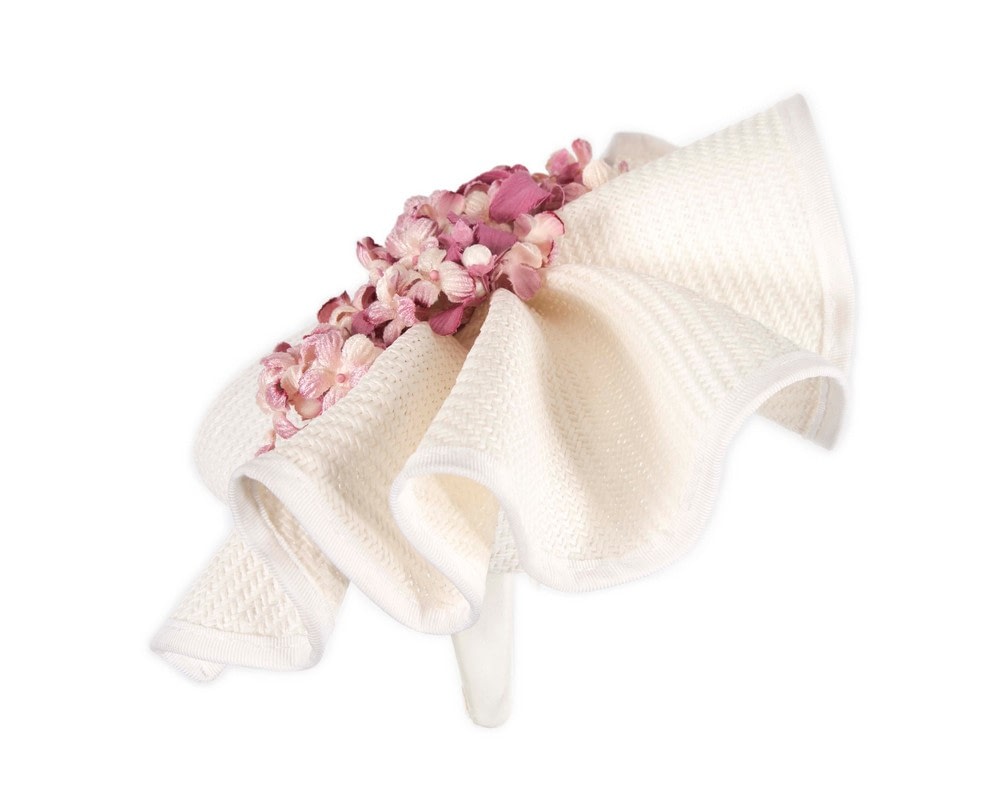 Bespoke white & pink racing fascinator by Fillies Collection - Image 3