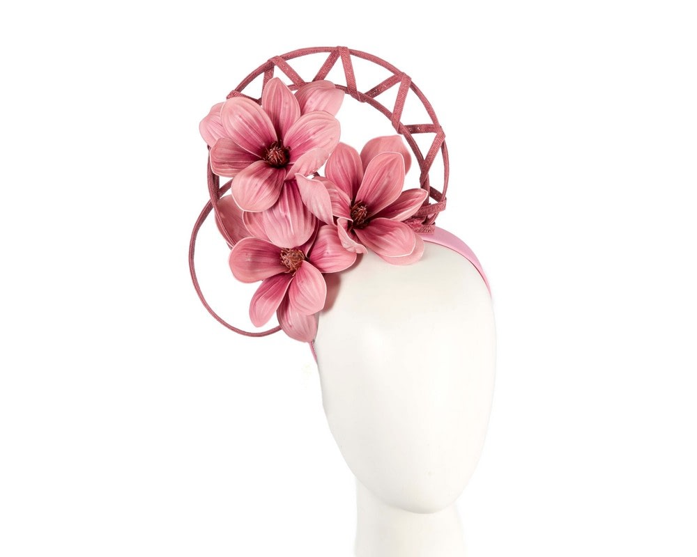Fascinators Online - Exclusive dusty pink flower fascinator by Fillies Collection