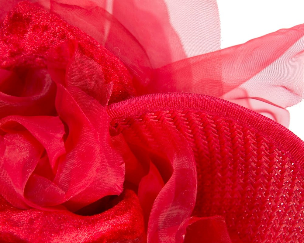 Red flower fascinator by Fillies Collection - Image 5