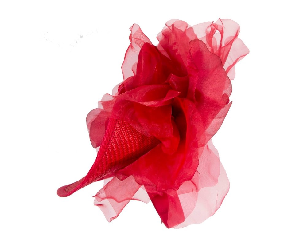 Red flower fascinator by Fillies Collection - Image 3