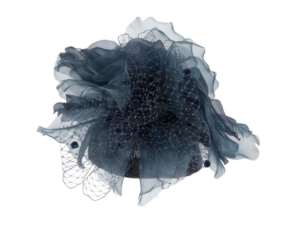Stunning Navy Flower Fascinator by Fillies Collection - Image 6