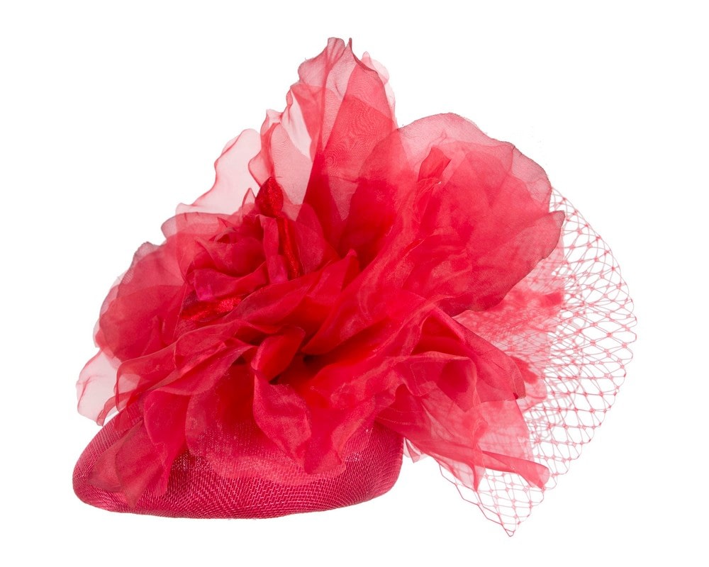Stunning Red Flower Fascinator by Fillies Collection - Image 4