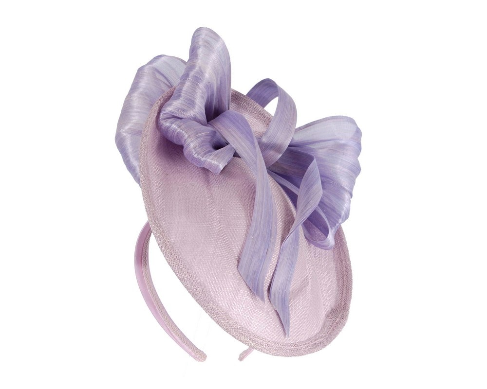 Fascinators Online - Bespoke lilac sinamay fascinator with bow by Fillies Collection