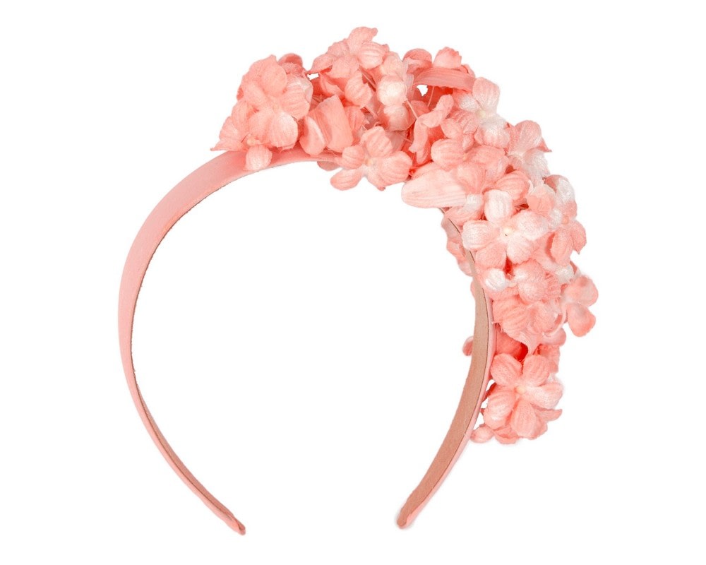 Coral flower fascinator headband by Max Alexander - Fascinators Online Coral flower fascinator headband by Max Alexander - Image 4