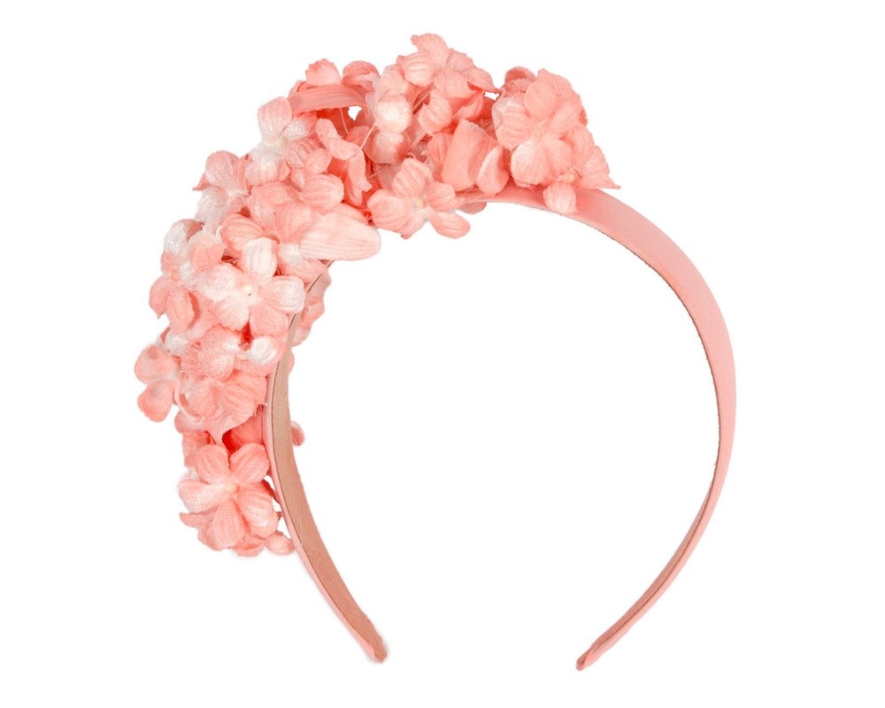 Fascinators Online - Coral flower fascinator headband by Max Alexander