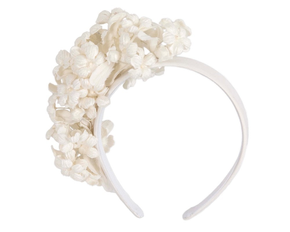 Fascinators Online - Cream flower fascinator headband by Max Alexander