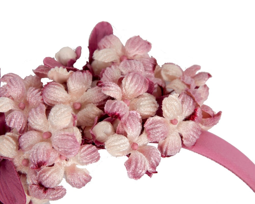 Pink flower fascinator headband by Max Alexander - Fascinators Online Pink flower fascinator headband by Max Alexander - Image 3