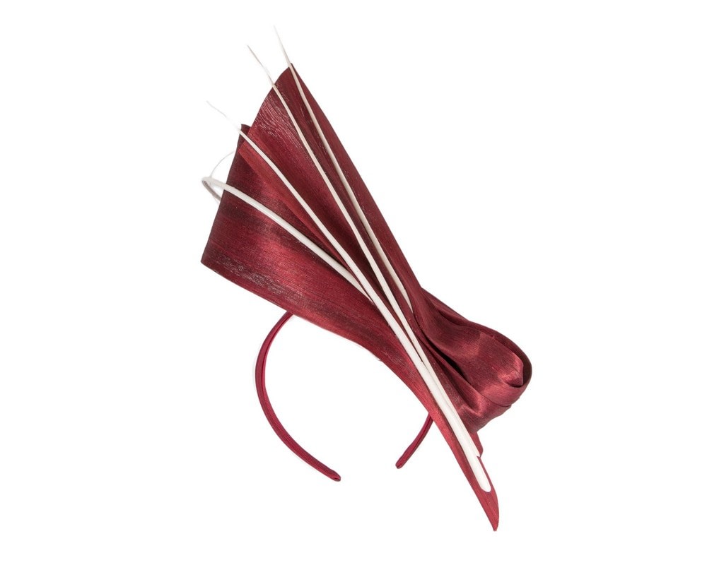 Fascinators Online - Bespoke burgundy & cream fascinator by Fillies Collection
