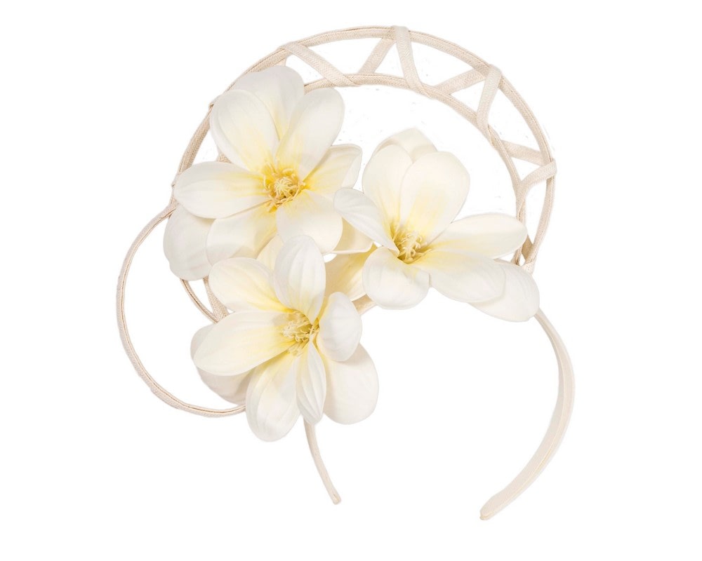 Fascinators Online - Exclusive cream flower fascinator by Fillies Collection
